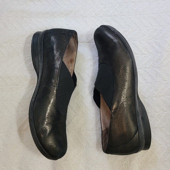 Dansko Womens Ann Pewter‎ Metallic Leather Loafers Slip On Shoes Size 38 7.5-8 - Picture 7 of 11